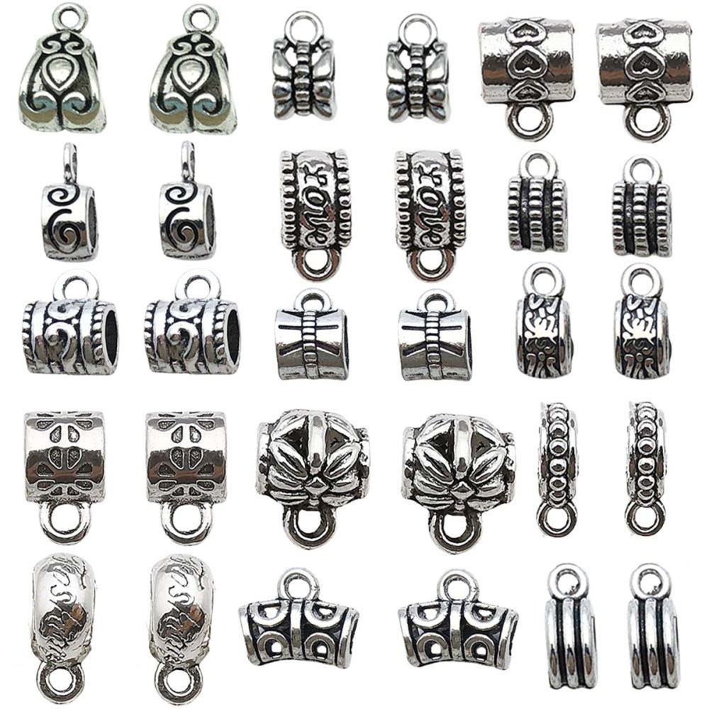 Tibetan Silver Alloy Through-Hole Connector Spacer Bead for DIY Making Jewelry