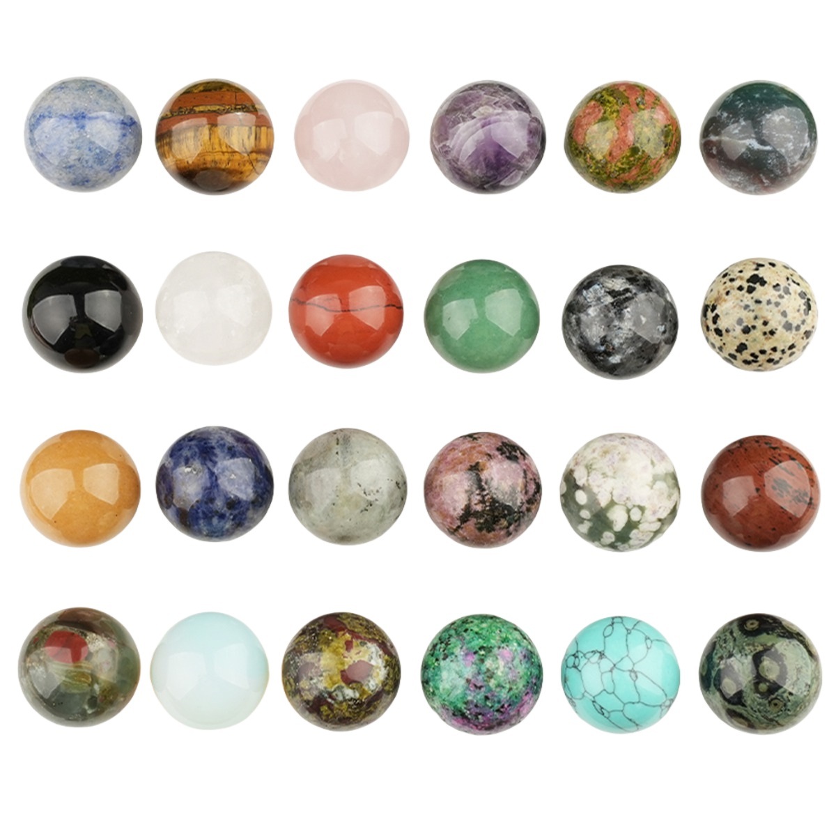 25mm Natural Round Gemstone Beads Sphere Without Hole