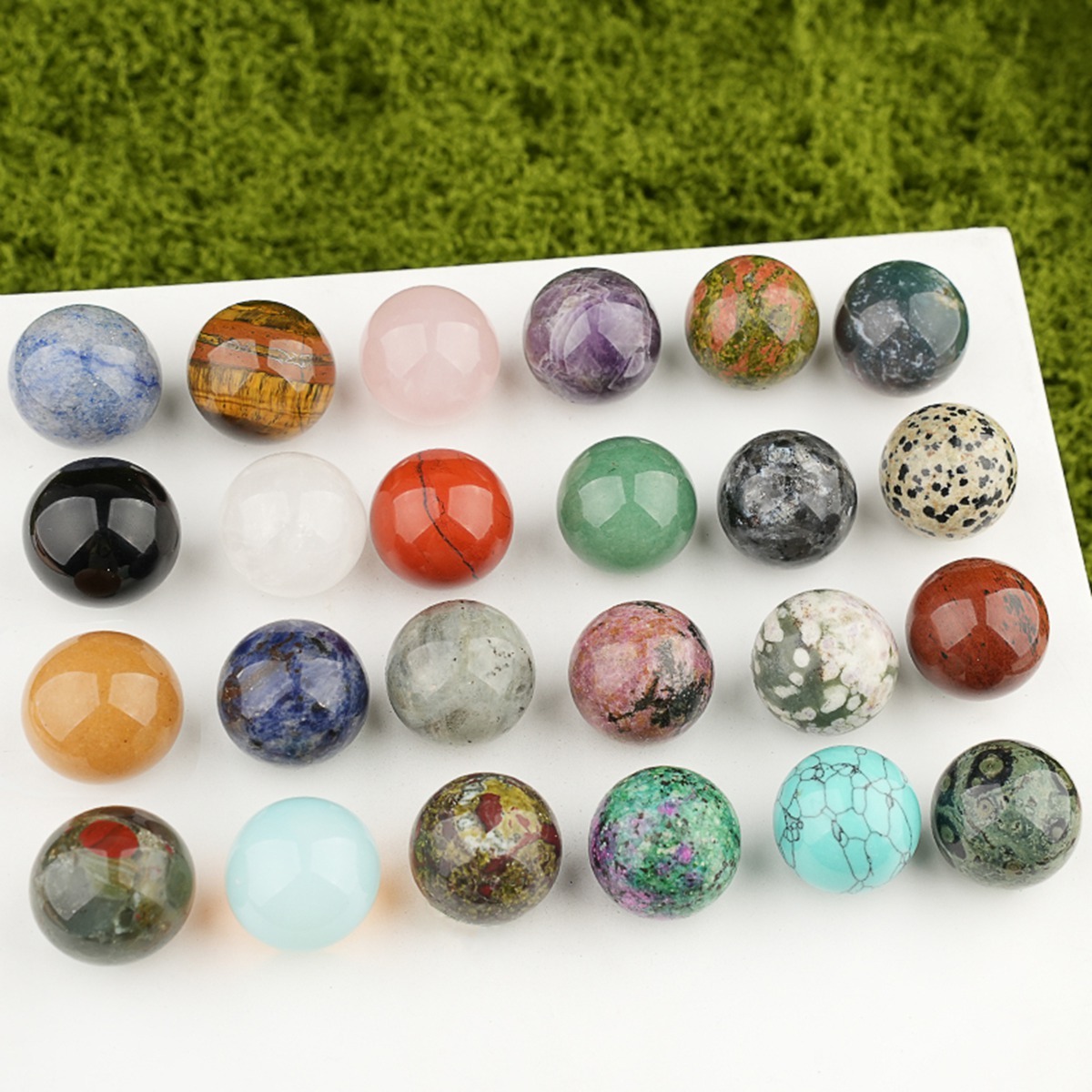 25mm Natural Round Gemstone Beads Sphere Without Hole