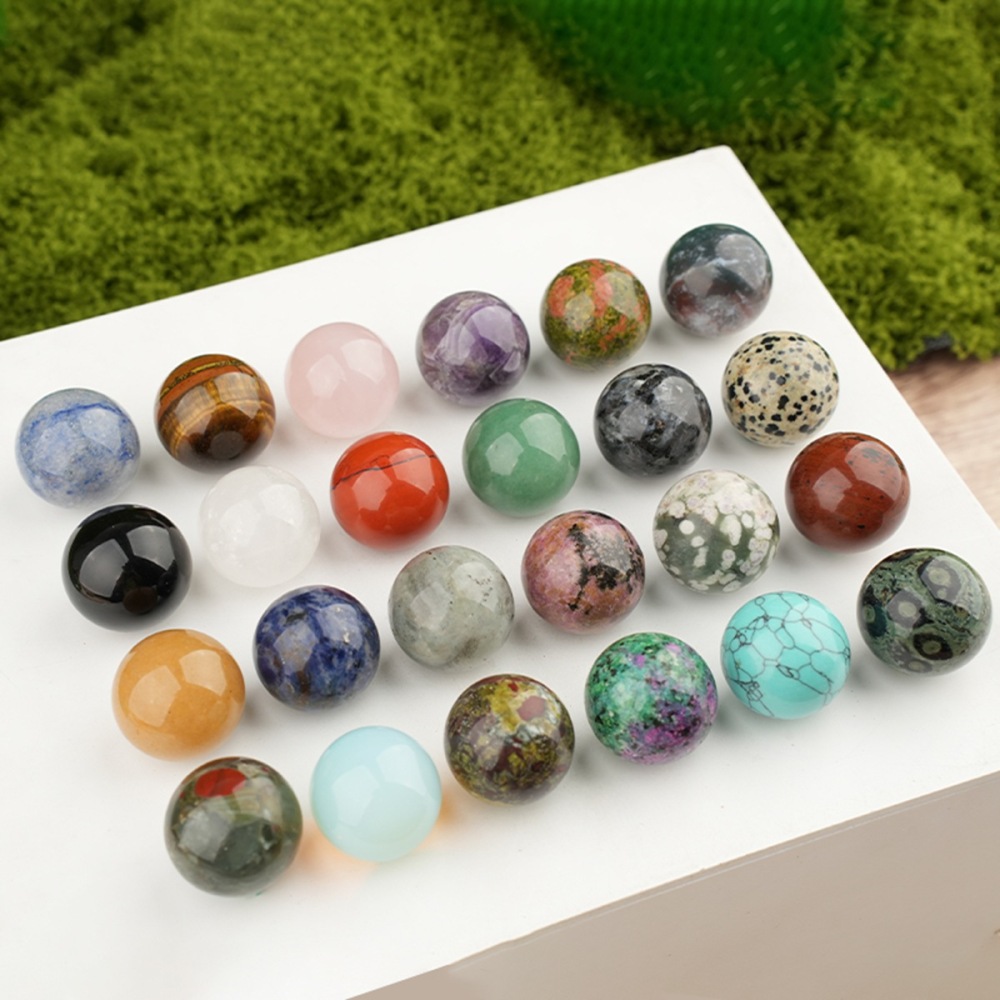 25mm Natural Round Gemstone Beads Sphere Without Hole