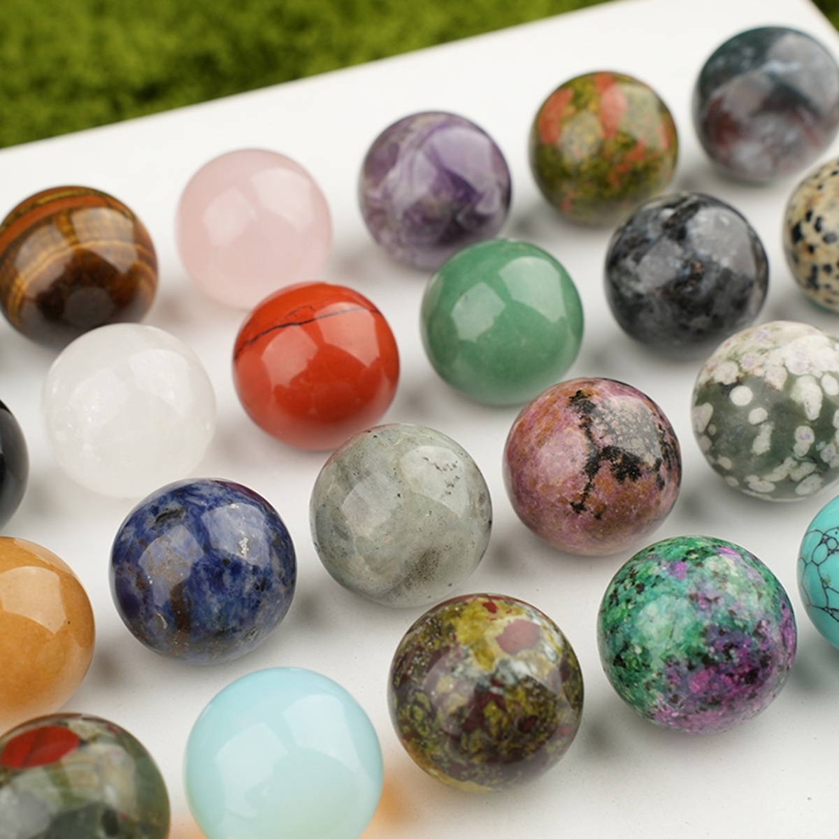 25mm Natural Round Gemstone Beads Sphere Without Hole