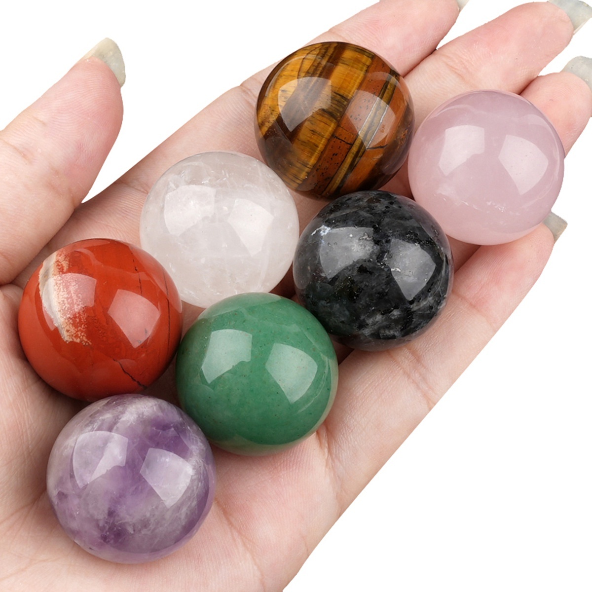 25mm Natural Round Gemstone Beads Sphere Without Hole