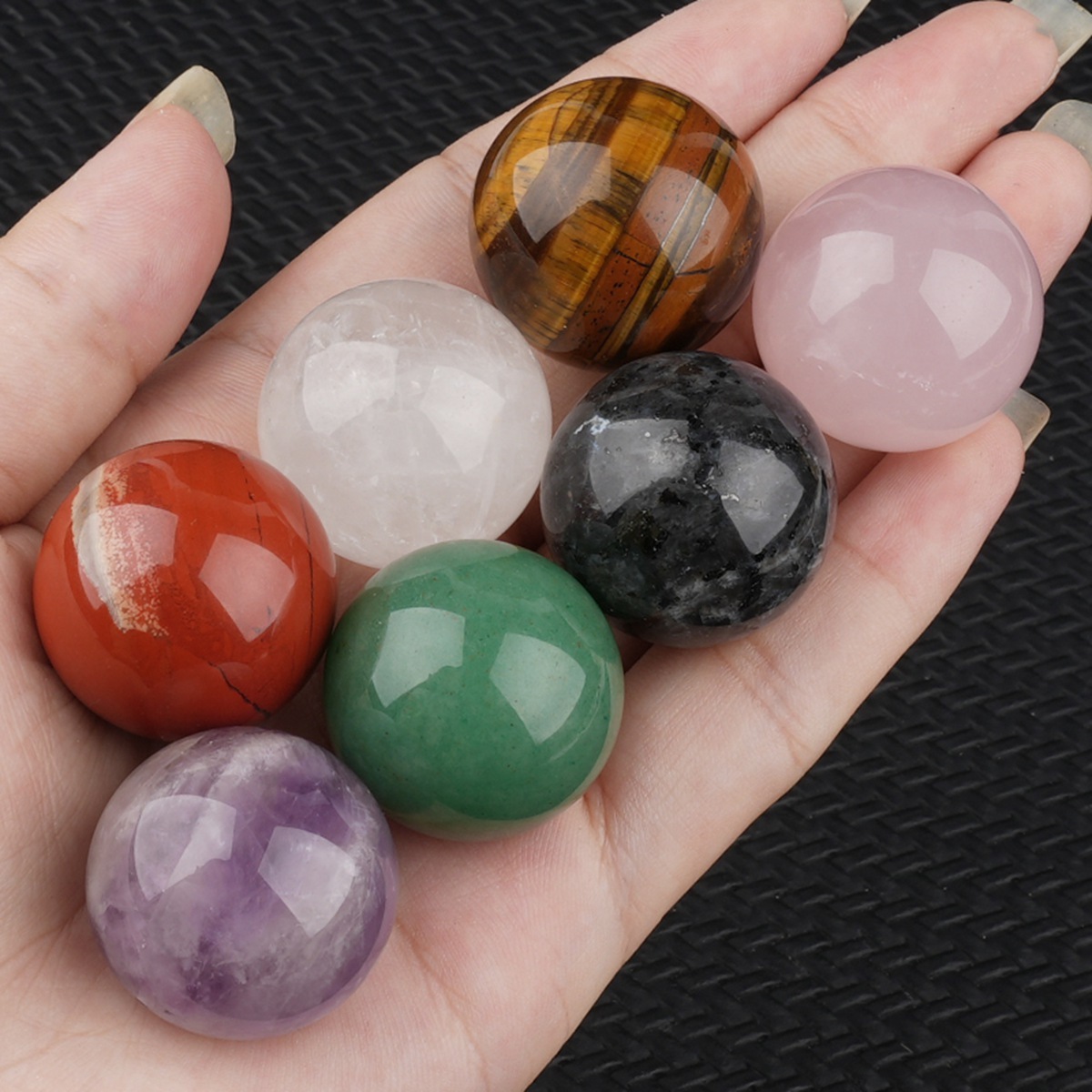 25mm Natural Round Gemstone Beads Sphere Without Hole