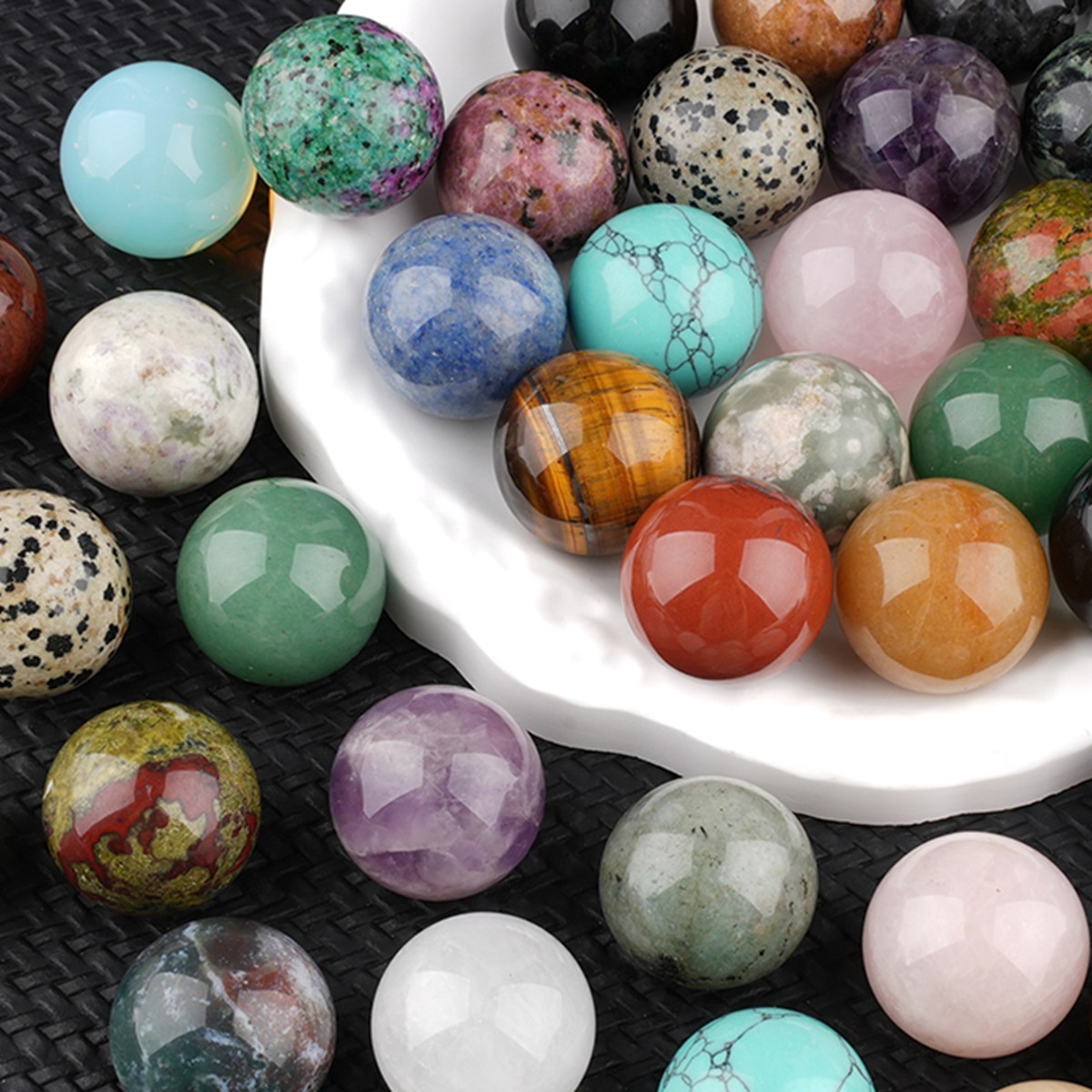 25mm Natural Round Gemstone Beads Sphere Without Hole