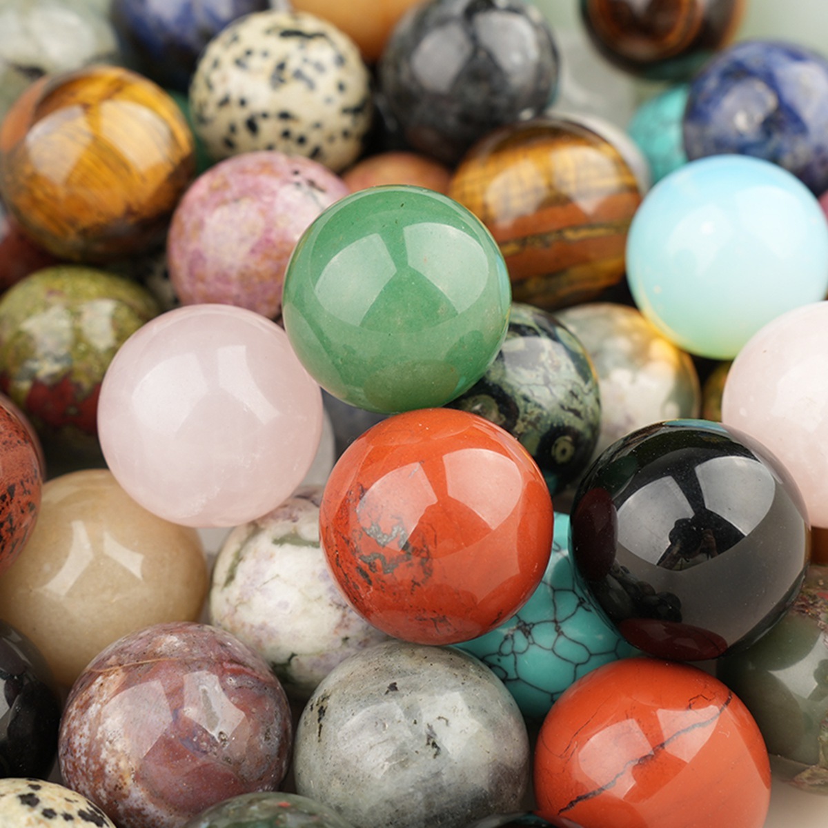 25mm Natural Round Gemstone Beads Sphere Without Hole
