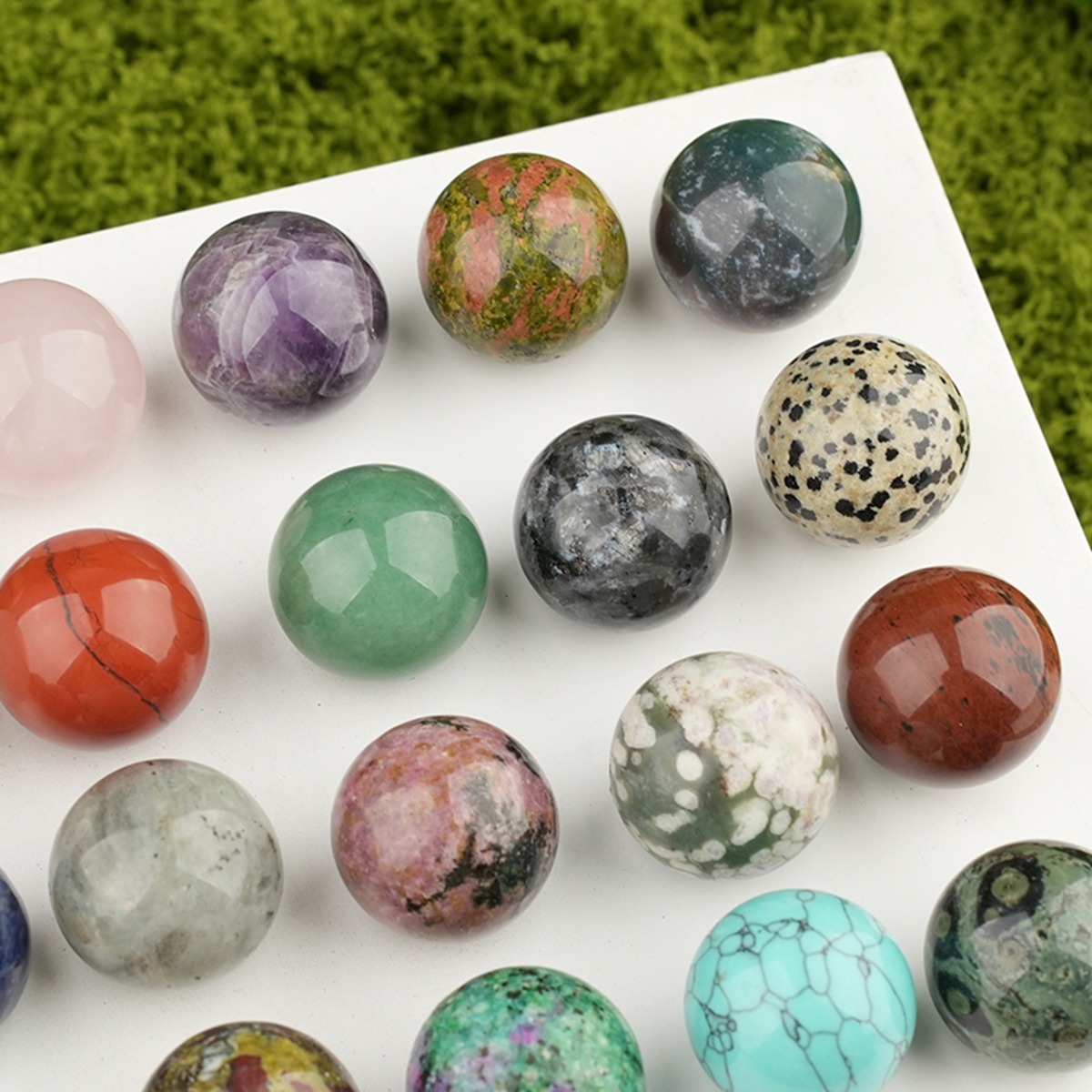 25mm Natural Round Gemstone Beads Sphere Without Hole