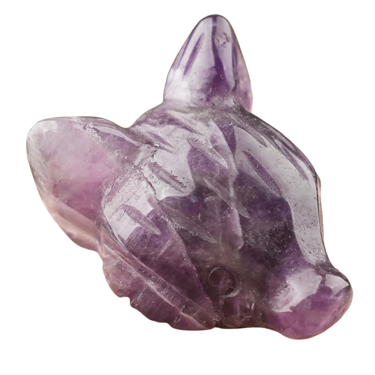 Handmade Craved 1.0Inch Gemstone Fox Head Animal Ornamentfor Home & Office Decoration