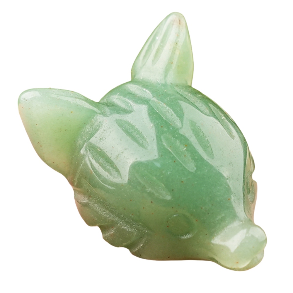 Handmade Craved 1.0Inch Gemstone Fox Head Animal Ornamentfor Home & Office Decoration