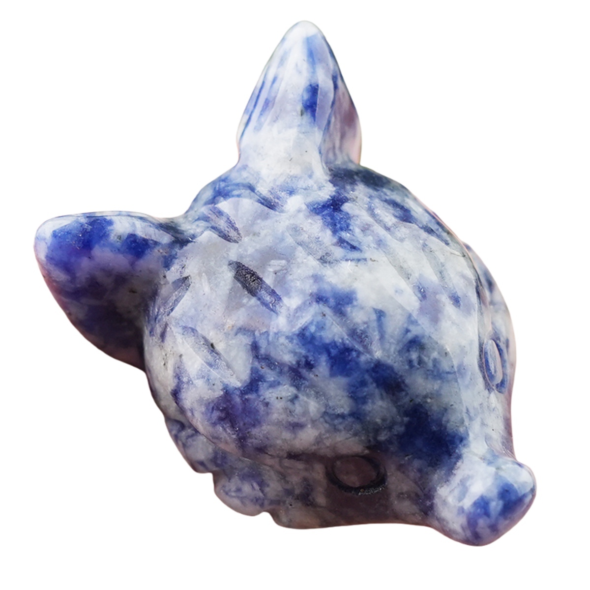 Handmade Craved 1.0Inch Gemstone Fox Head Animal Ornamentfor Home & Office Decoration