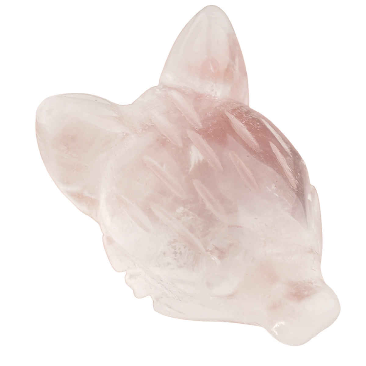 Handmade Craved 1.0Inch Gemstone Fox Head Animal Ornamentfor Home & Office Decoration