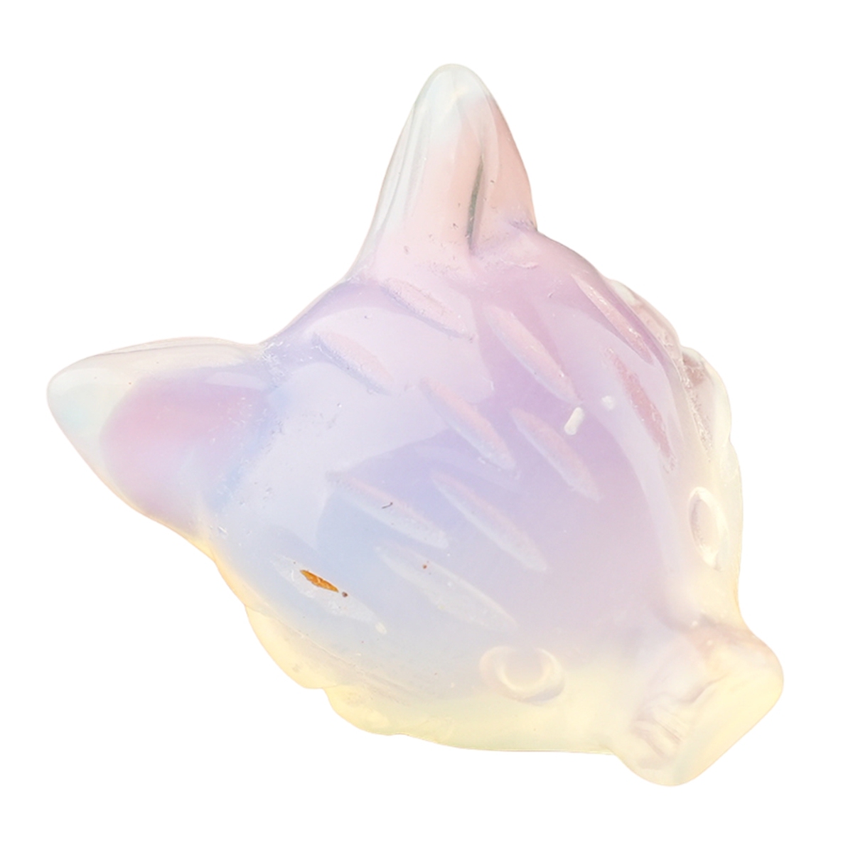 Handmade Craved 1.0Inch Gemstone Fox Head Animal Ornamentfor Home & Office Decoration