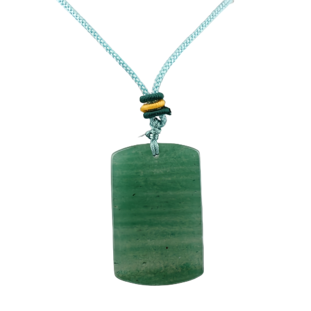 25X40MM Rectangle Gemstone Pendant Necklace Adjustable Rope