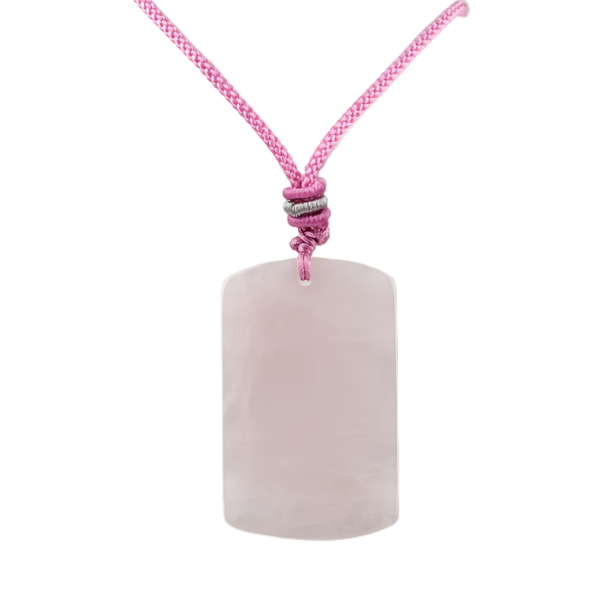 25X40MM Rectangle Gemstone Pendant Necklace Adjustable Rope