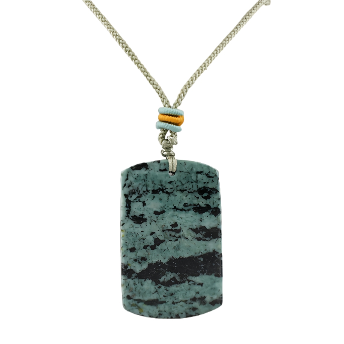 25X40MM Rectangle Gemstone Pendant Necklace Adjustable Rope