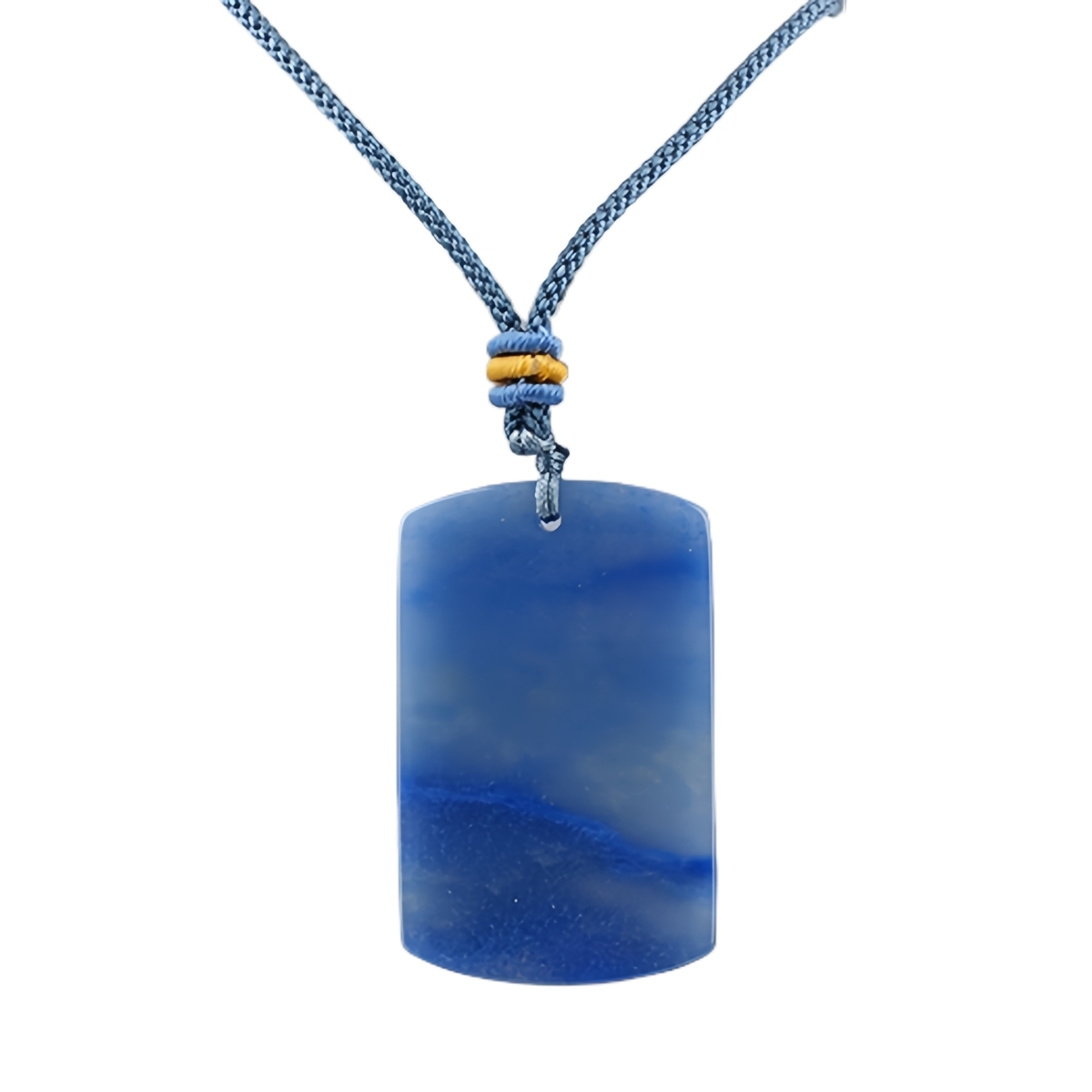 25X40MM Rectangle Gemstone Pendant Necklace Adjustable Rope