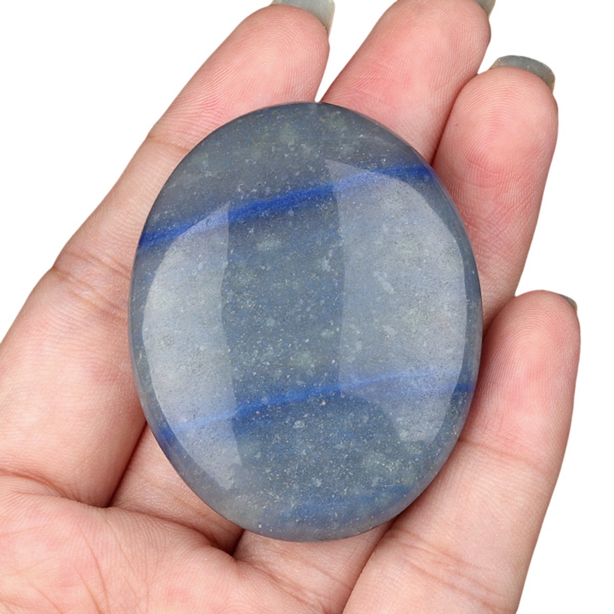 38X48MM Oval Palm Stone  Pebble Energy Worry Pocket Gemstone