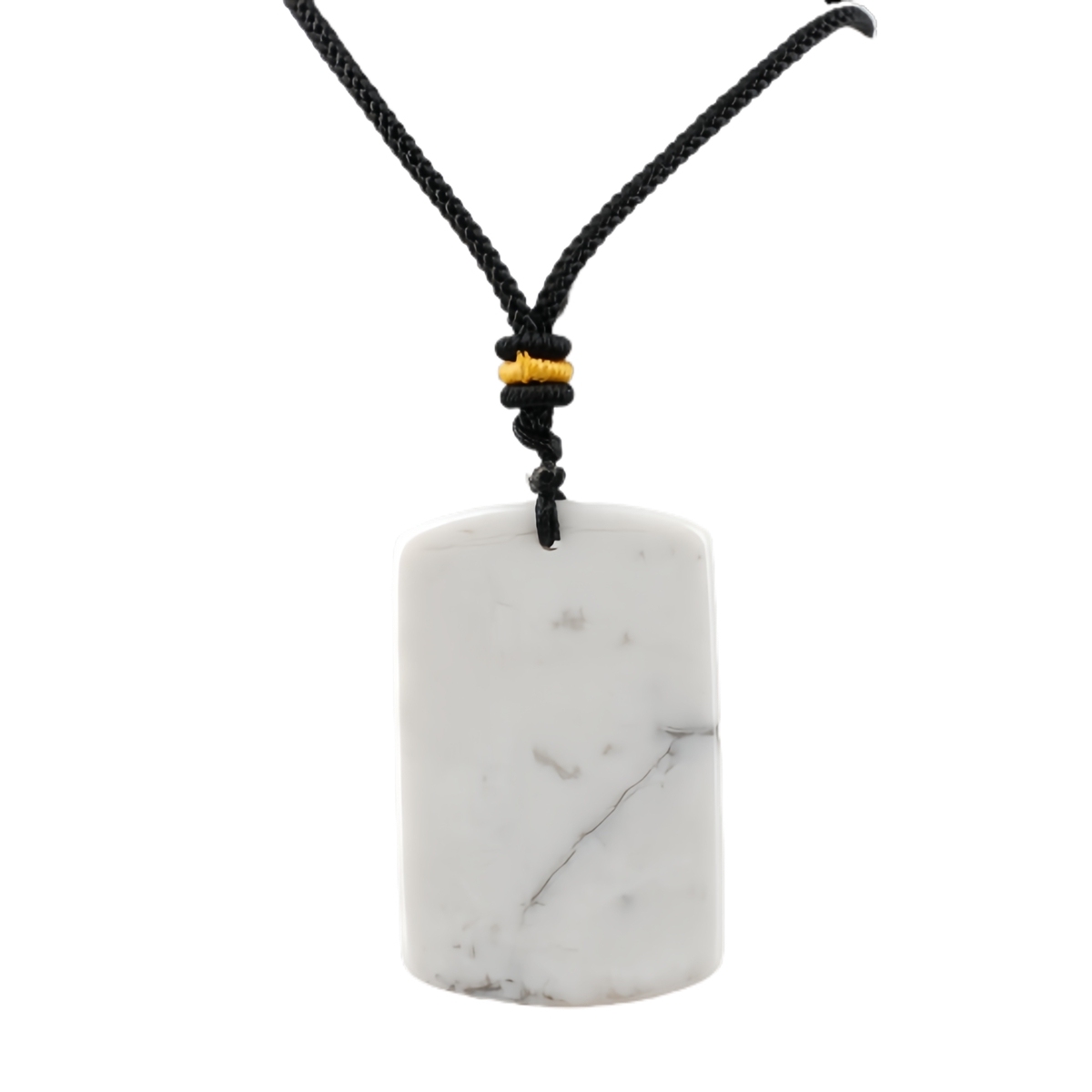 25X40MM Rectangle Gemstone Pendant Necklace Adjustable Rope