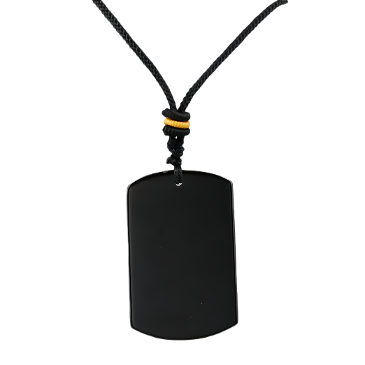 25X40MM Rectangle Gemstone Pendant Necklace Adjustable Rope