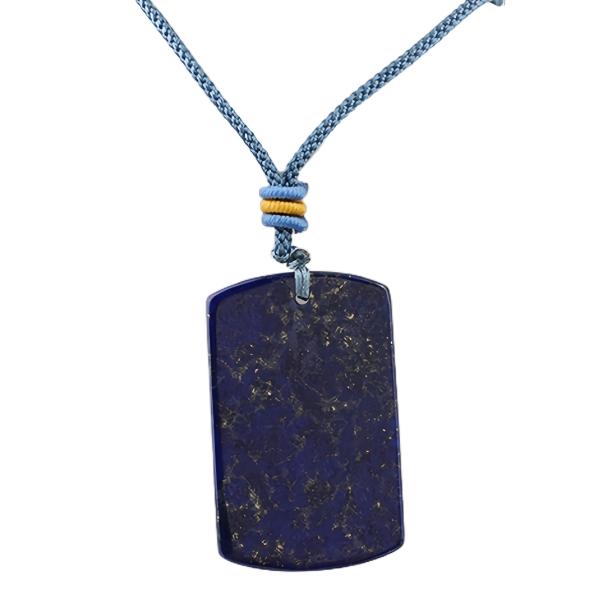 25X40MM Rectangle Gemstone Pendant Necklace Adjustable Rope