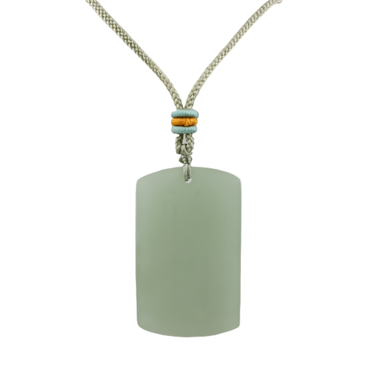25X40MM Rectangle Gemstone Pendant Necklace Adjustable Rope