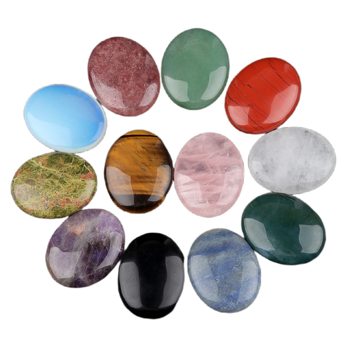 38X48MM Oval Palm Stone  Pebble Energy Worry Pocket Gemstone