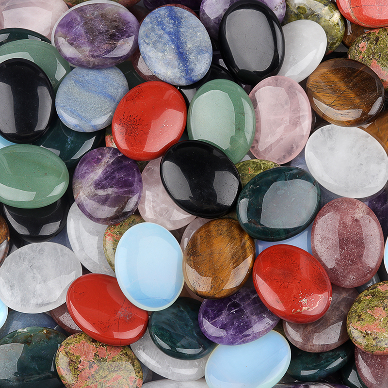 38X48MM Oval Palm Stone  Pebble Energy Worry Pocket Gemstone