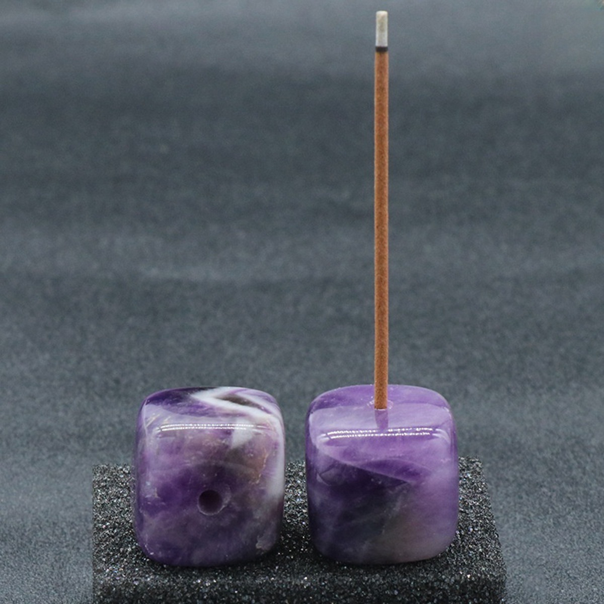 Gemstone 20mm Cube Base Used For Incense Handmade Craved