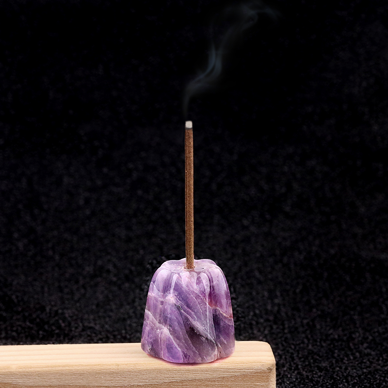 Gemstone 20mm Flower Base Used For Incense Handmade Craved