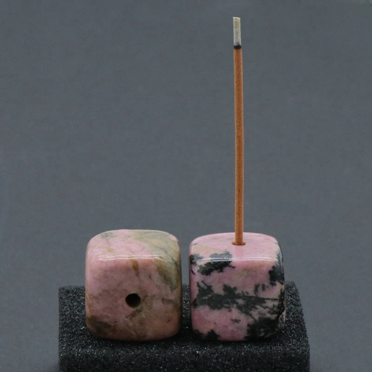 Gemstone 20mm Cube Base Used For Incense Handmade Craved