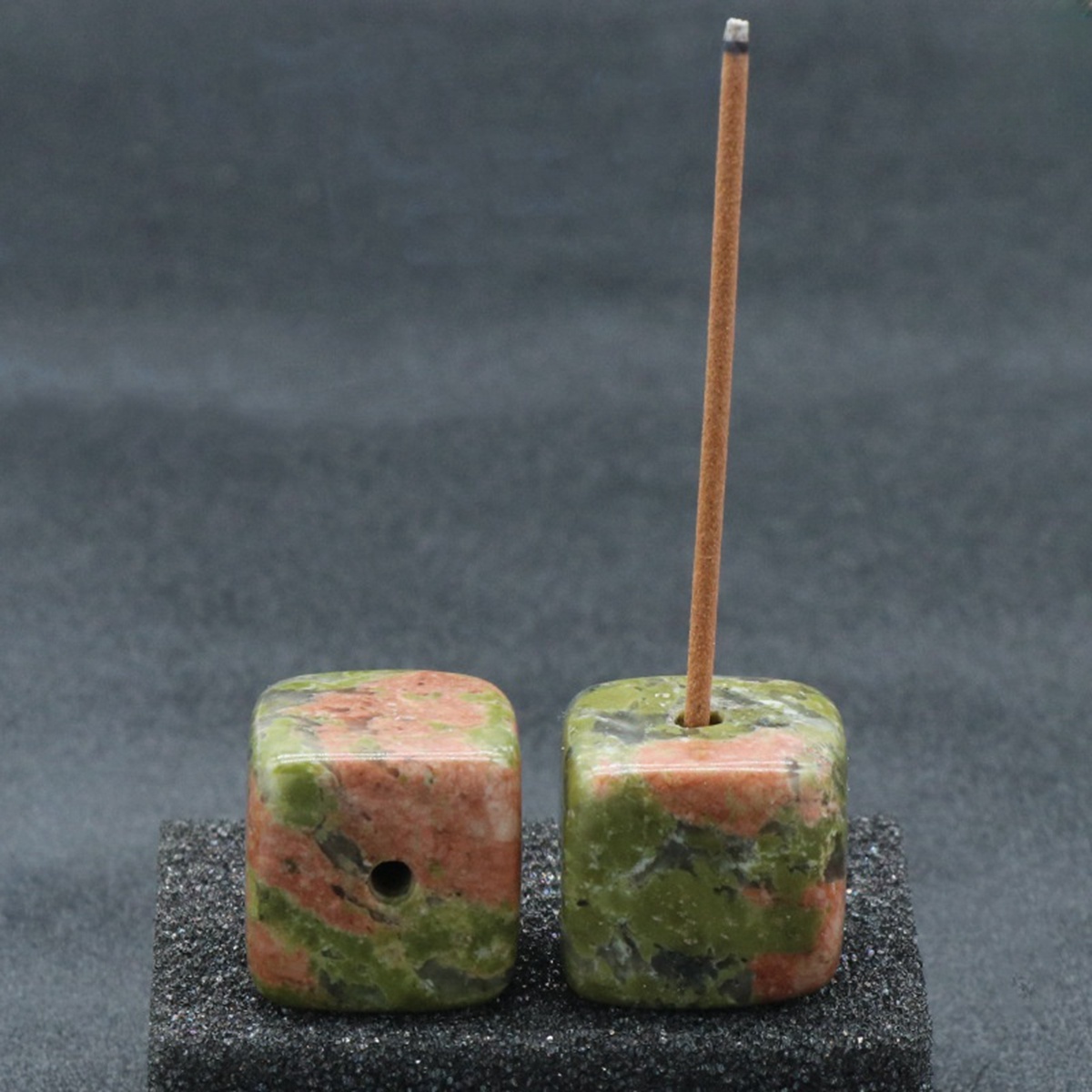 Gemstone 20mm Cube Base Used For Incense Handmade Craved