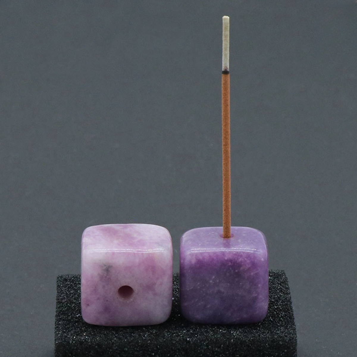 Gemstone 20mm Cube Base Used For Incense Handmade Craved