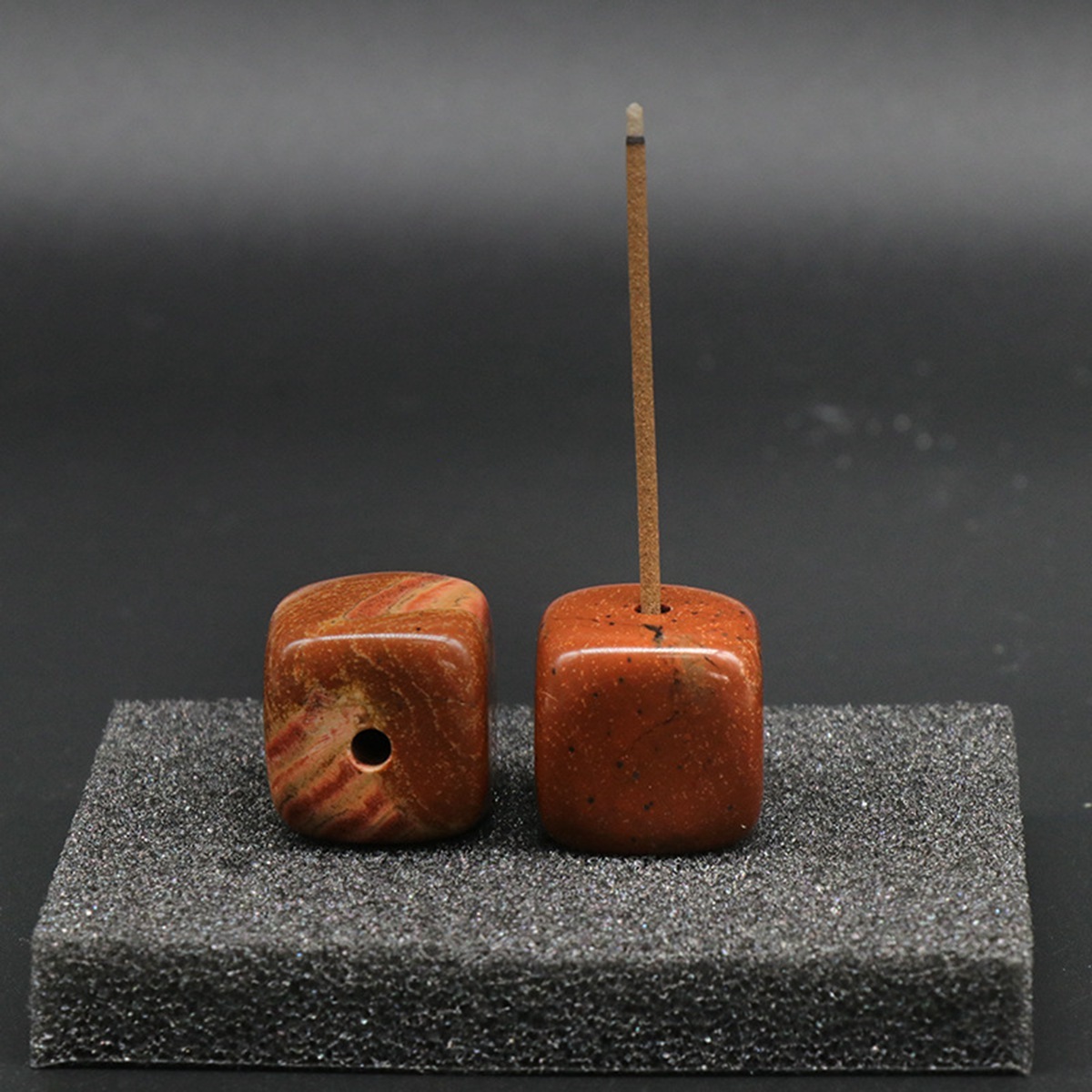 Gemstone 20mm Cube Base Used For Incense Handmade Craved