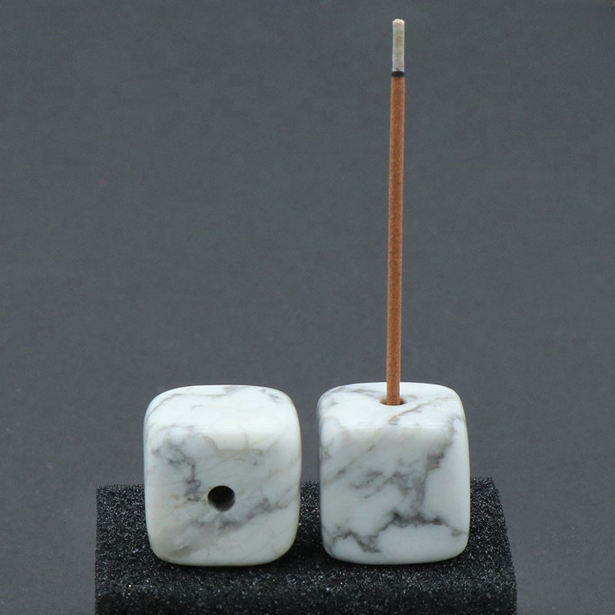 Gemstone 20mm Cube Base Used For Incense Handmade Craved