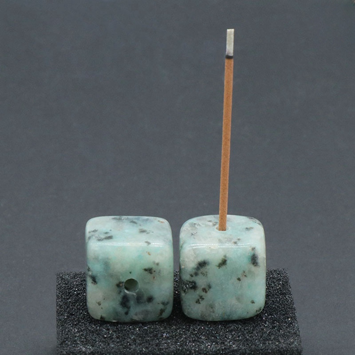 Gemstone 20mm Cube Base Used For Incense Handmade Craved