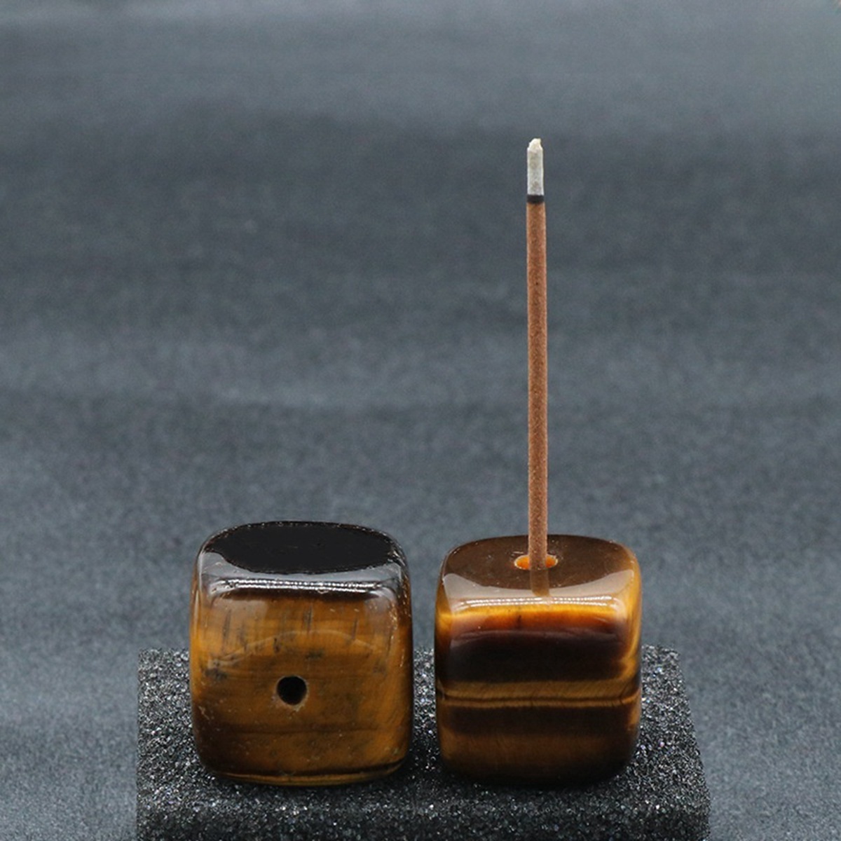 Gemstone 20mm Cube Base Used For Incense Handmade Craved