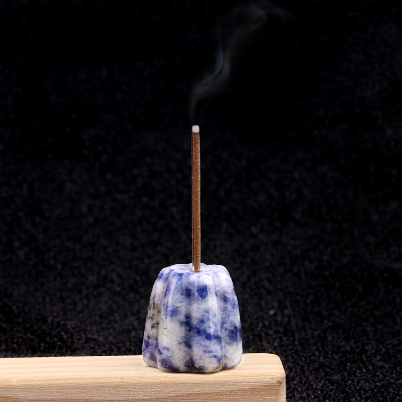 Gemstone 20mm Flower Base Used For Incense Handmade Craved
