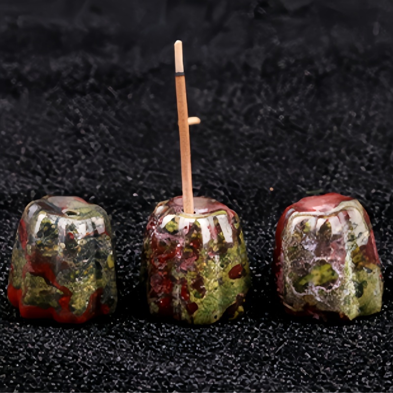 Gemstone 20mm Flower Base Used For Incense Handmade Craved