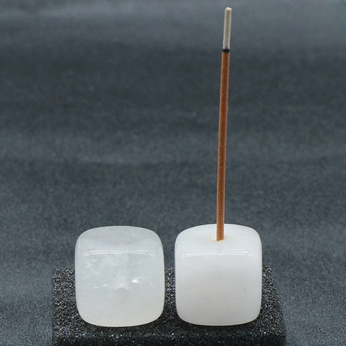 Gemstone 20mm Cube Base Used For Incense Handmade Craved
