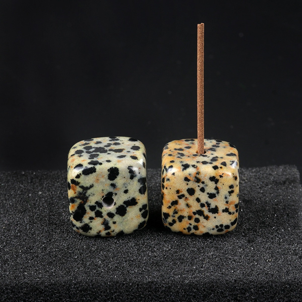 Gemstone 20mm Cube Base Used For Incense Handmade Craved