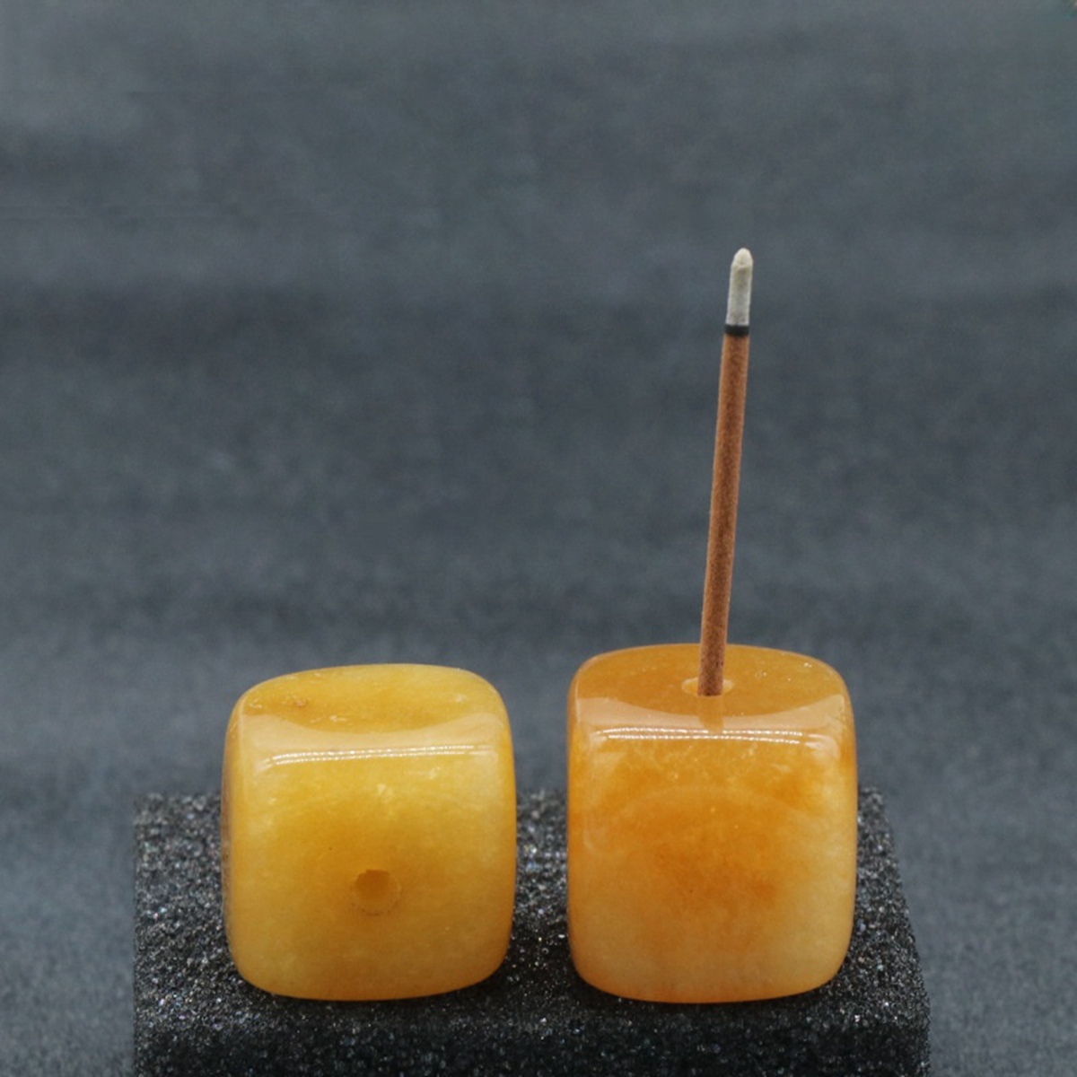 Gemstone 20mm Cube Base Used For Incense Handmade Craved
