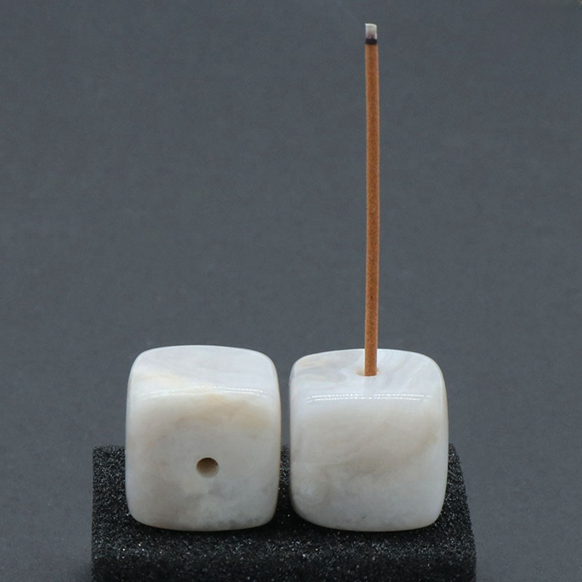 Gemstone 20mm Cube Base Used For Incense Handmade Craved