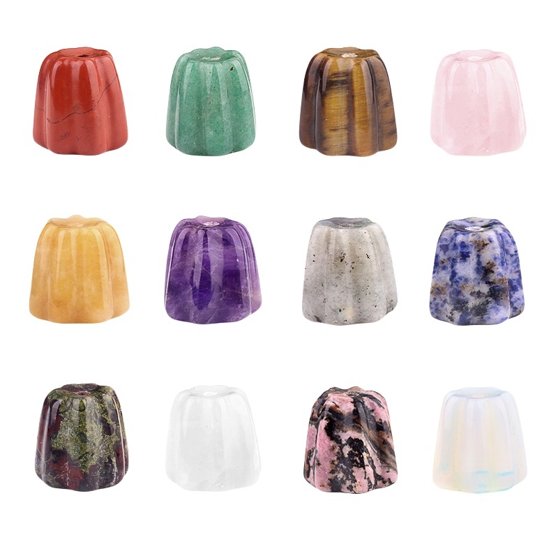Gemstone 20mm Flower Base Used For Incense Handmade Craved