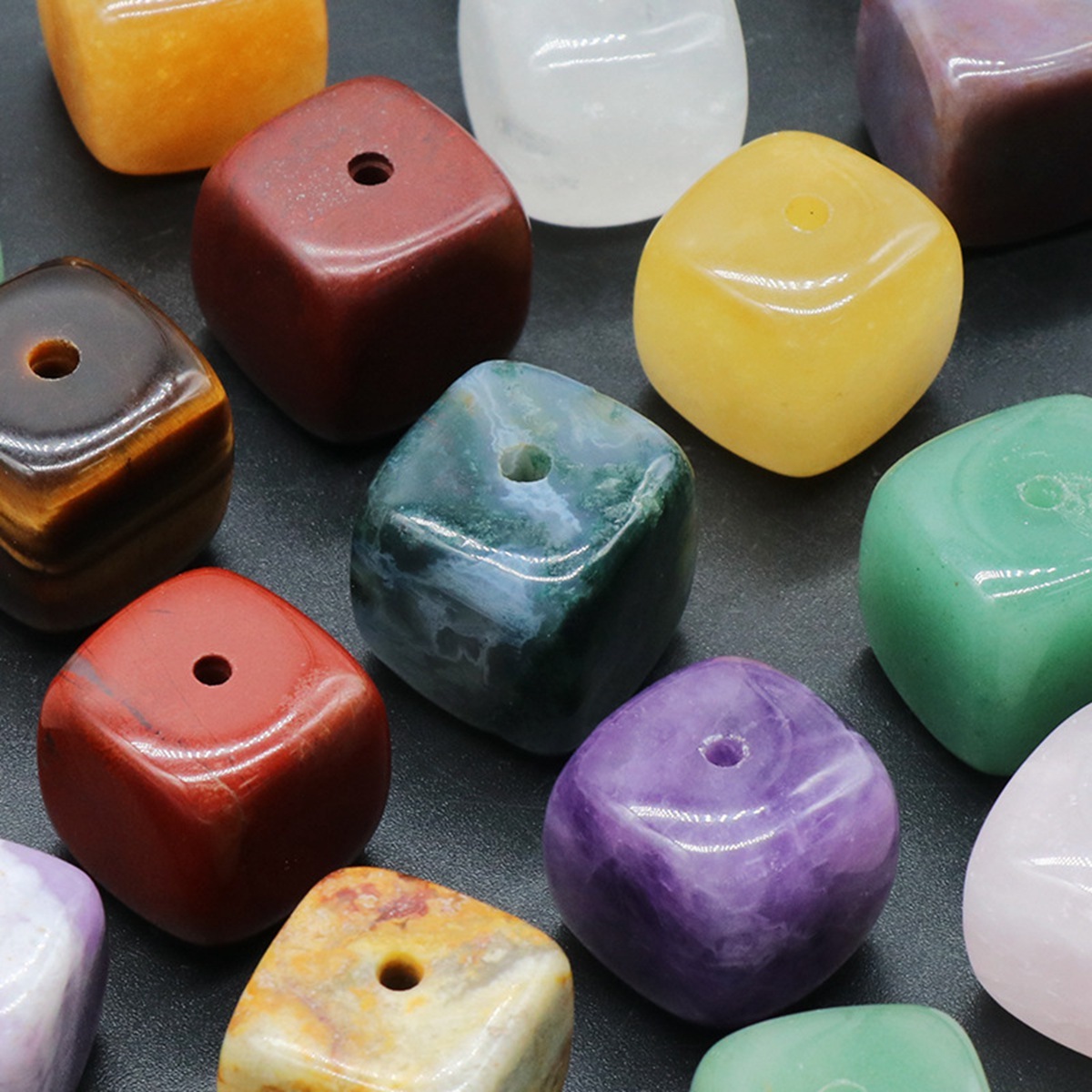 Gemstone 20mm Cube Base Used For Incense Handmade Craved
