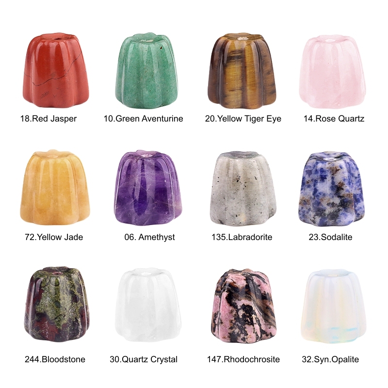 Gemstone 20mm Flower Base Used For Incense Handmade Craved