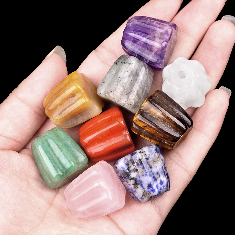 Gemstone 20mm Flower Base Used For Incense Handmade Craved
