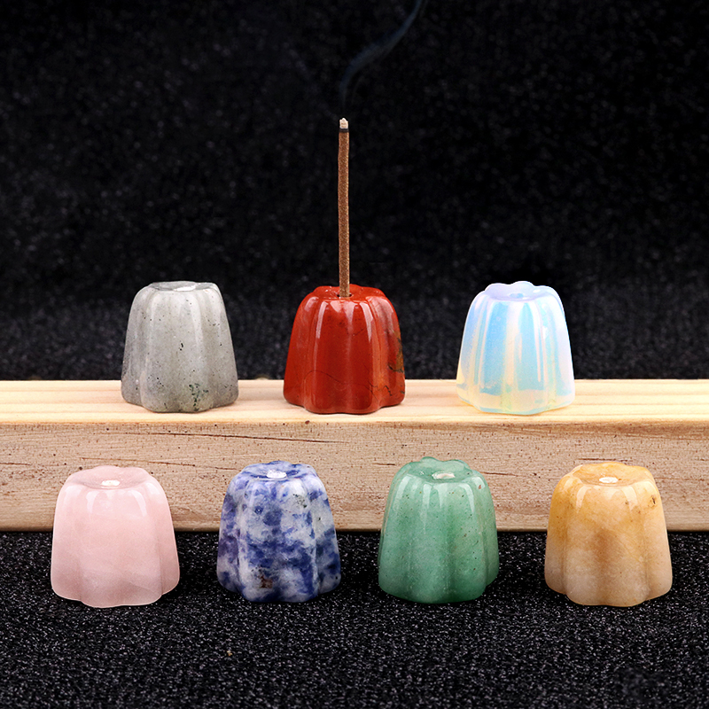 Gemstone 20mm Flower Base Used For Incense Handmade Craved