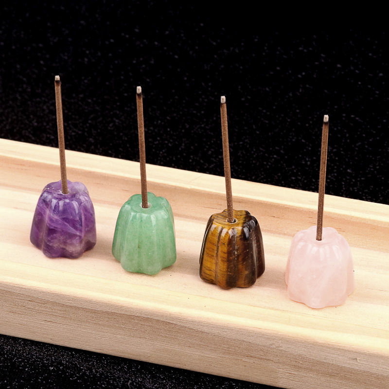 Gemstone 20mm Flower Base Used For Incense Handmade Craved
