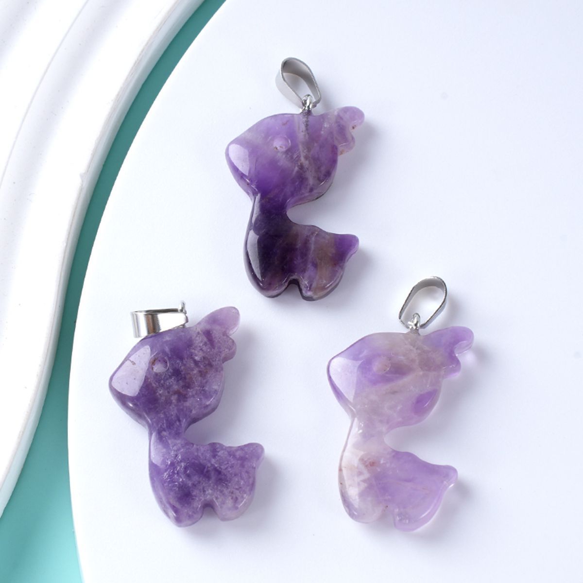 32MM Fawn & Deerlet Stone Pendant for Making Jewlery  Handmade Craved
