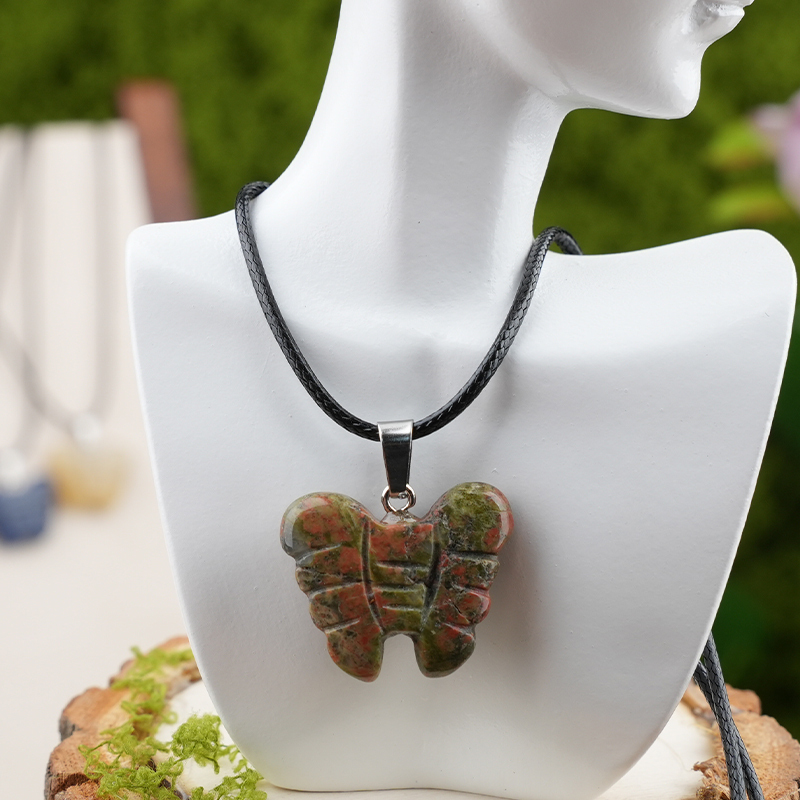 20MM Butterfly Stone Pendant for Making Jewlery  Handmade Craved