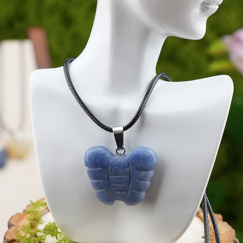 20MM Butterfly Stone Pendant for Making Jewlery  Handmade Craved